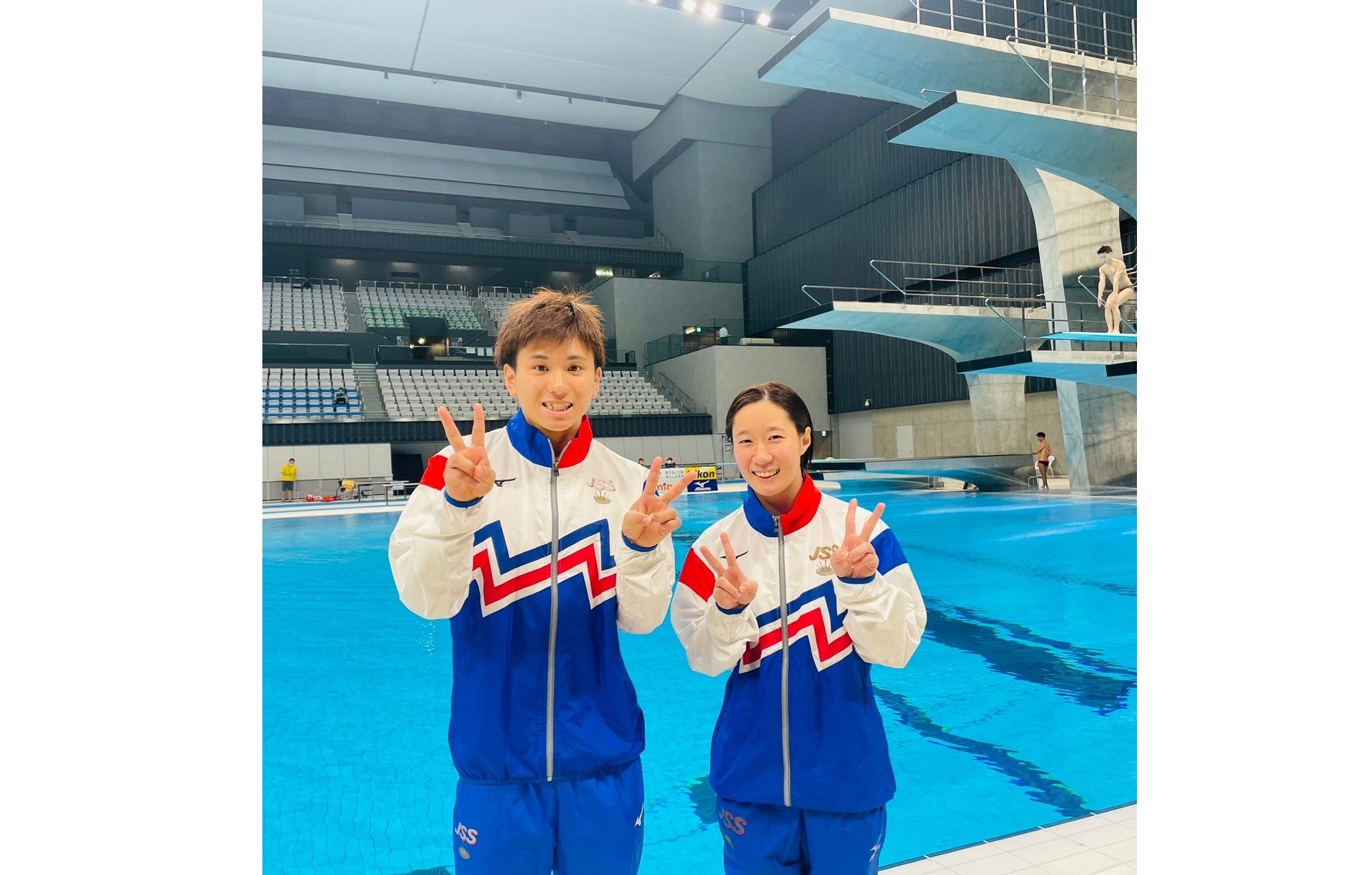 板橋美波、伊藤洸輝ペア（飛込競技）が優勝!!